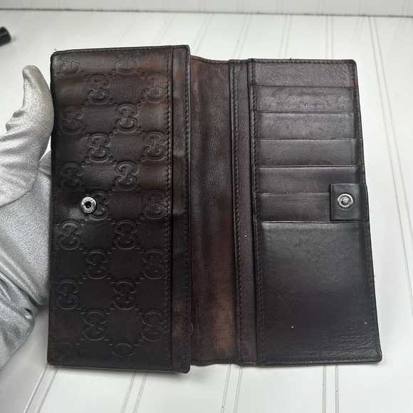 Gucci Brown Bi-Fold Leather Wallet Unisex - Picture 10 of 15